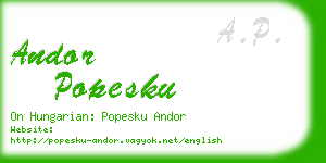 andor popesku business card